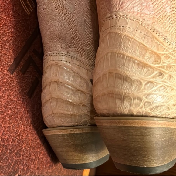 Corral Caiman Leather Western Boots in Light Pink Blush SIZE 8 - Picture 6 of 7
